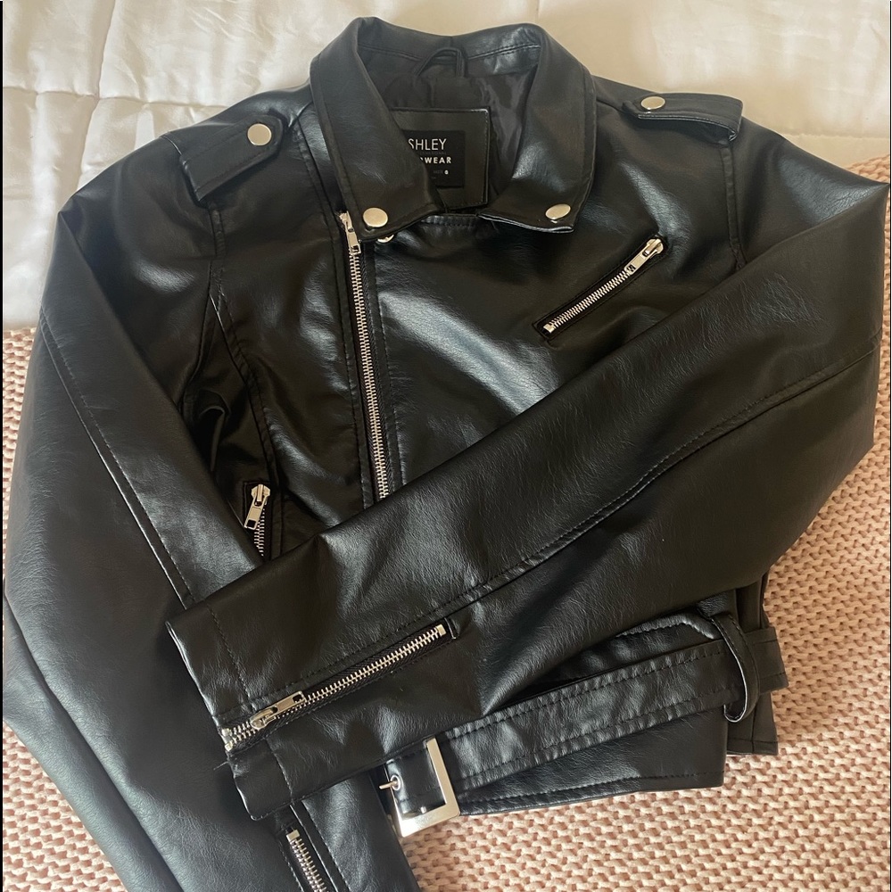 Fashion Nova cropped leather jacket